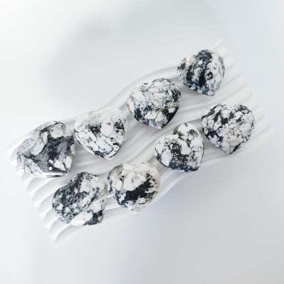 Black Tourmaline in Quartz Heart Crystal Carving - Picture 4 of 9